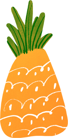 Textured Imperfect Handdrawn Pineapple