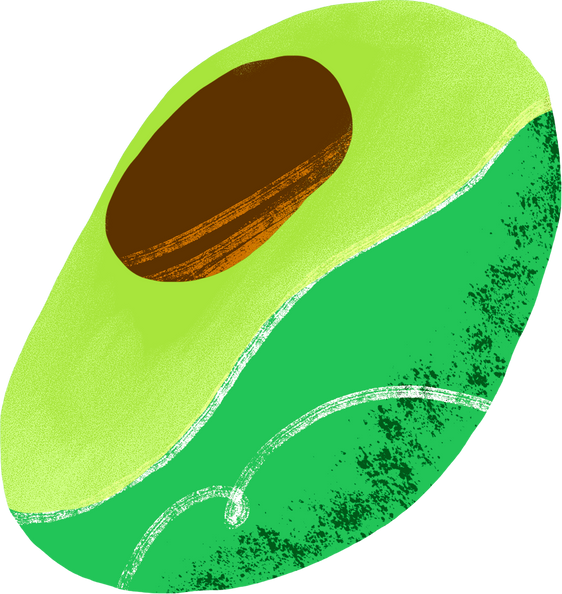 Textured Imperfect Handdrawn Avocado