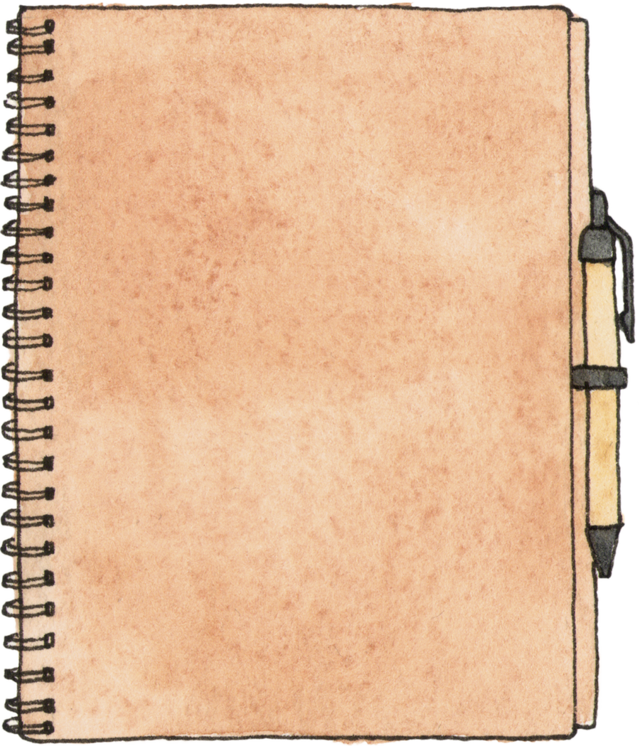 beige notebook with pen