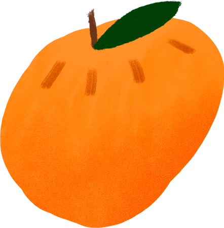 Textured Imperfect Handdrawn Orange