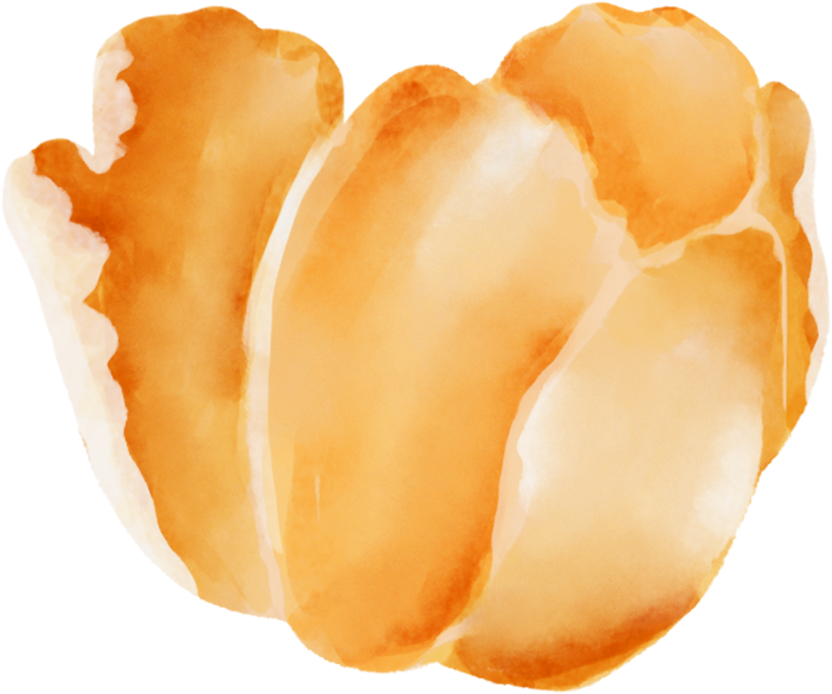 Watercolor Individual Orange Filler Flower