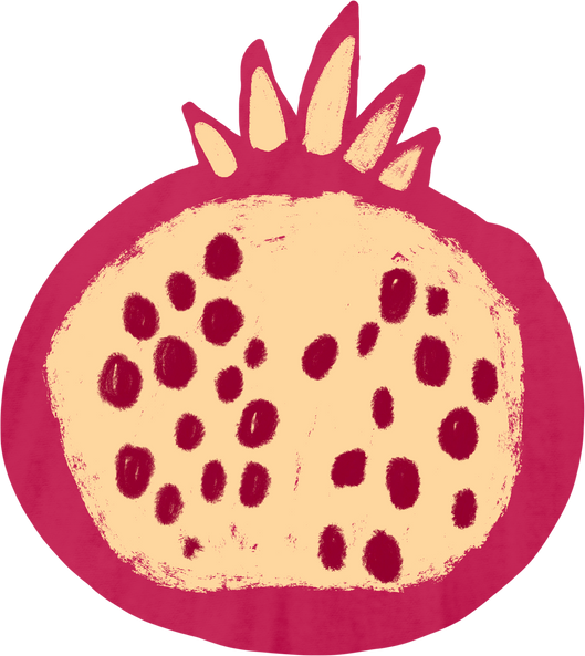 Textured Imperfect Handdrawn Pomegranate