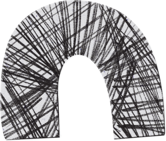 Scribbled Arched White Paper Cut-out