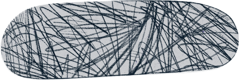 Scribbled Black and White Horizontal Oval Paper Cut-out