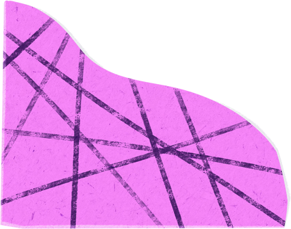 Scribbled Pink and Violet Paper Cut-out