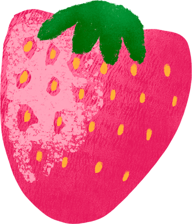 Textured Imperfect Handdrawn Strawberry