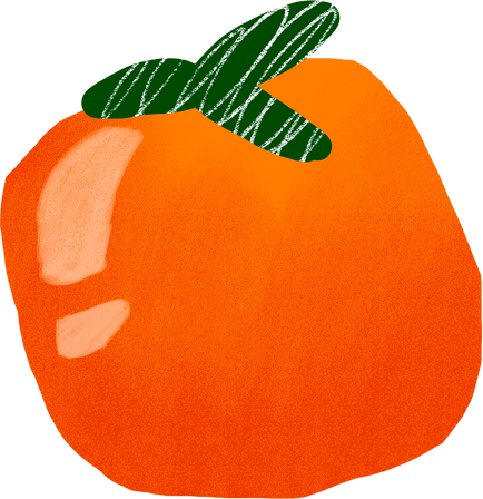 Textured Imperfect Handdrawn Persimmon