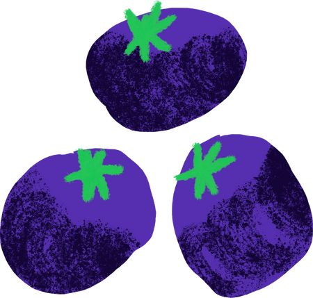 Textured Imperfect Handdrawn Blueberry