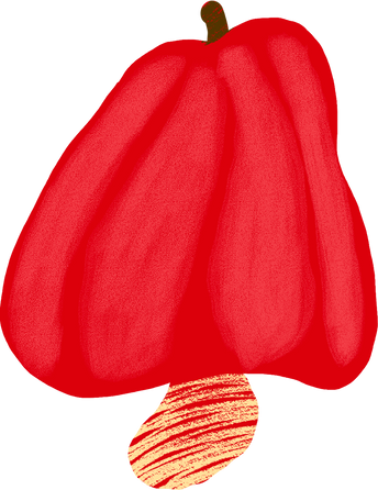 Textured Imperfect Handdrawn Cashew Apple