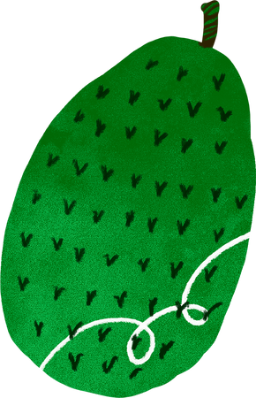 Textured Imperfect Handdrawn Jackfruit