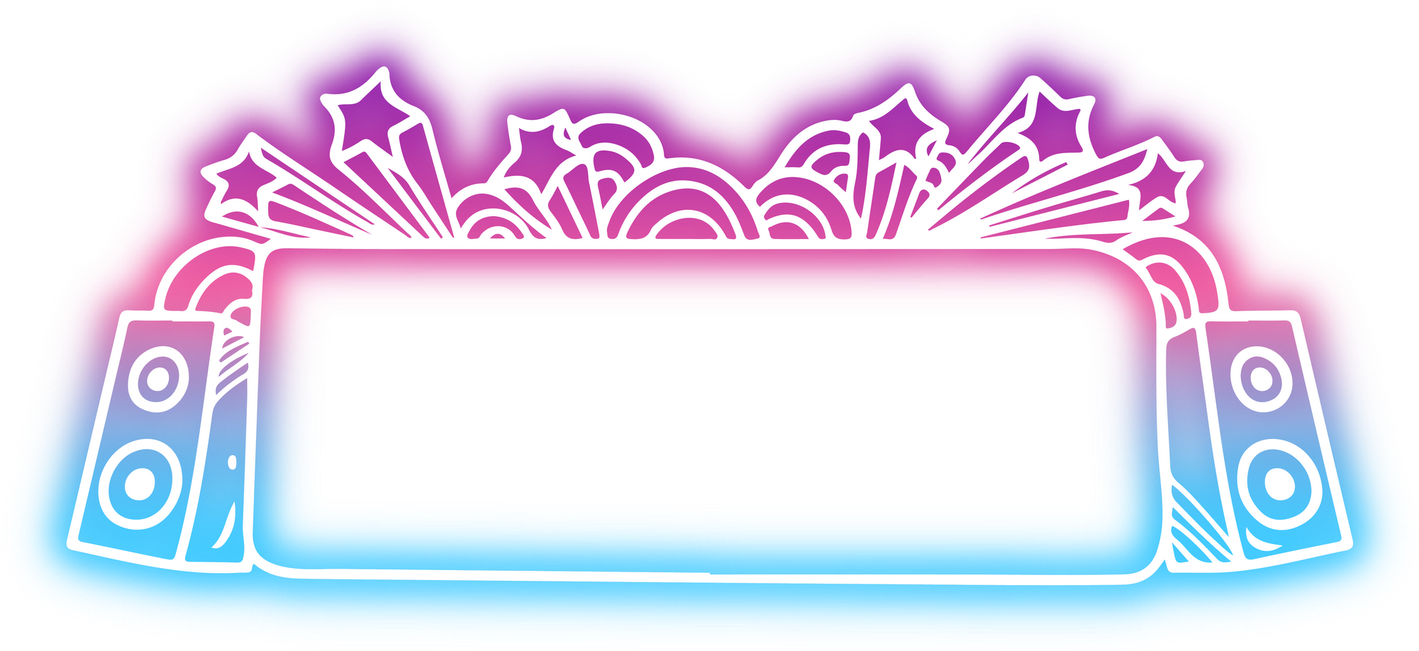 Collection of musical instrument doodles neon